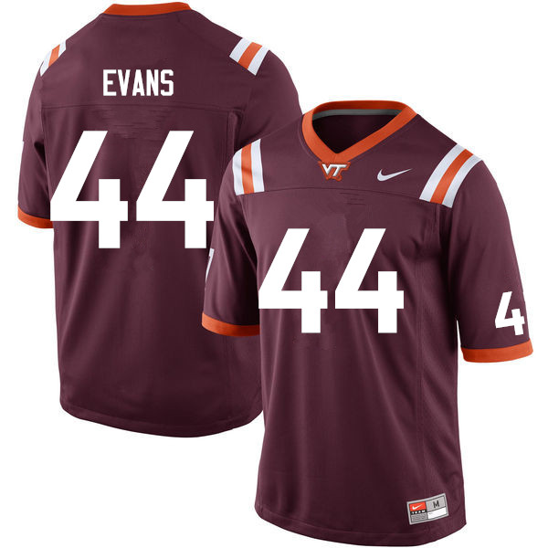 Men #44 J'Wan Evans Virginia Tech Hokies College Football Jerseys Sale-Maroon